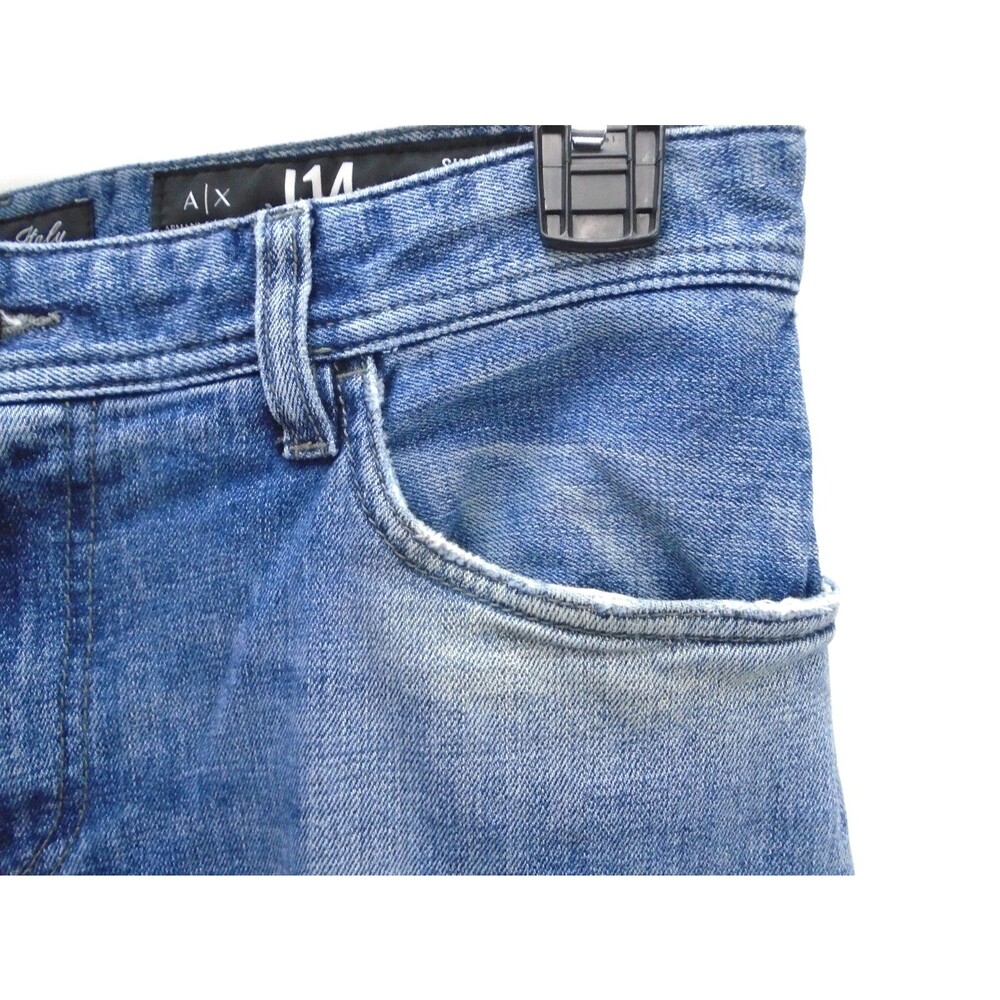 Armani Exchange A/X  Mens Denim Skinny Jeans Mens 31 (33x33) Blue J14 Made Italy - Picture 4 of 12